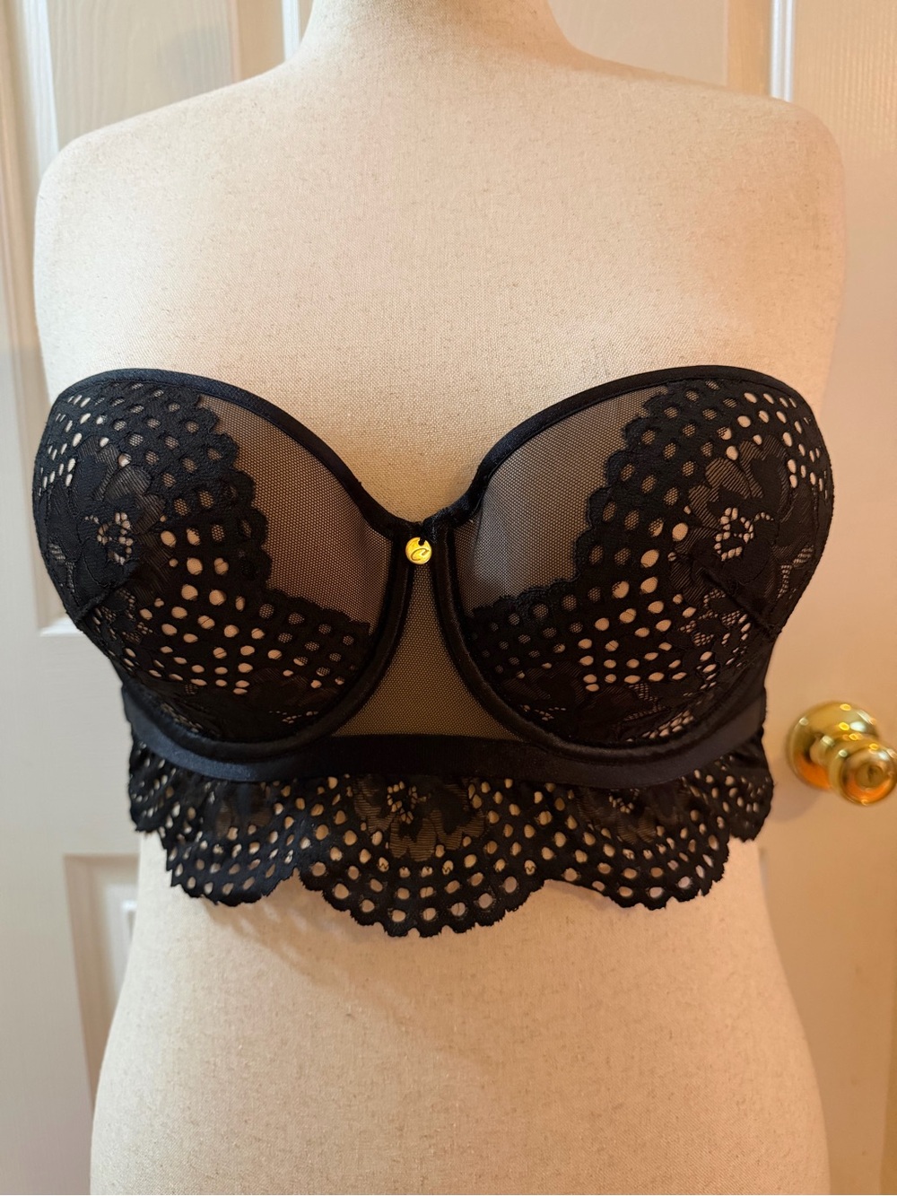 Lane Bryant Cacique Black Lace Longline Balconette Bra - Picture 7 of 16